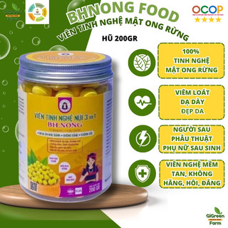 Viên nghệ mật ong bhnong, mật hoa dừa, viên tinh nghệ núi sữa ong chúa đẹp da tăng cường sức khỏe bhnong
