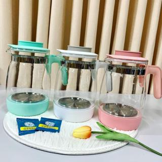 Bình thủy tinh thay thế máy đun hâm nước pha sữa Misuta 1300ml (bản nắp inox không có điều khiển từ xa)