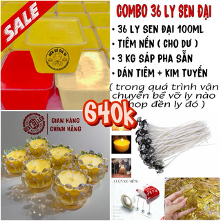 Combo làm 36 ly sen đại - nến bơ cúng dường , nến bơ cúng phật