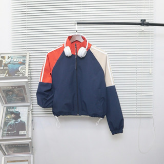 Áo Khoác Dù Nữ Tay Phối Sọc INDOCHI , Lai Rút Dây Trẻ Trung, Cá Tính, Áo Gió Nữ Mẫu Mới Nhất AG029