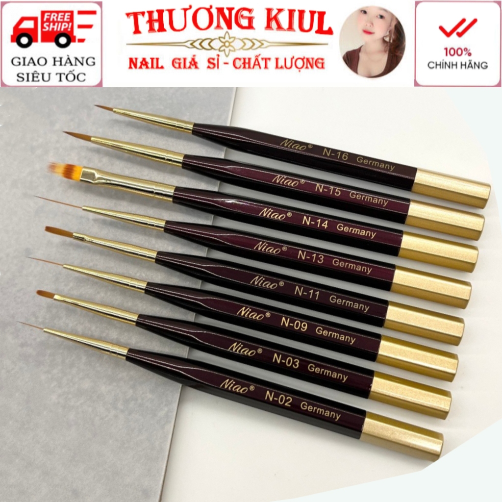 Cọ vẽ móng nail niao Chính Hãng, cọ nét niao các loại size siêu mảnh xịn
