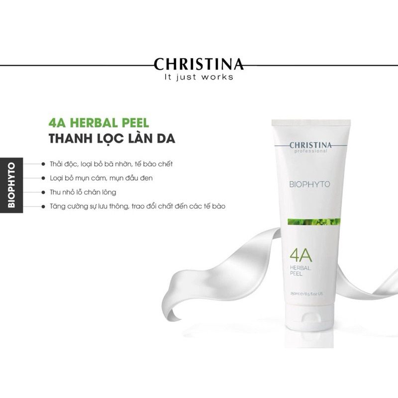 (CHIẾT) Mask tẩy da chết sạch sâu peel da loại bỏ mụn cám đầu đen 4a Christina Herbal Peel