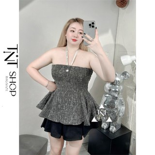 ÁO QUÂY DẠ BIGSIZE KẺ XÁM [TNT SHOP BIGSIZE 60KG 90KG]