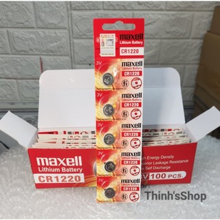 (Mẫu mới) Pin CR1220  / CR 1220 Lithium Maxell 3V Hàng chính hãng - Made in Japan