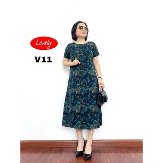 Đầm Trung Niên Sang Trọng Chất Liệu Lụa Mango Cao Cấp Dành Cho Mẹ Từ 55-70 Tuổi