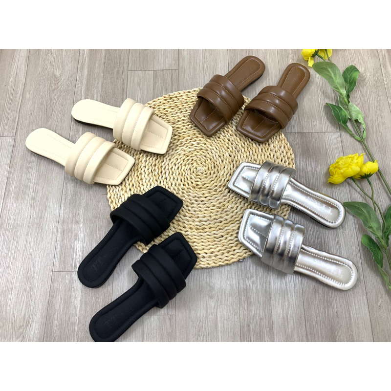 dép xẹp bản mút may chỉ êm chân TT Shoes duongmc