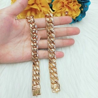 Lắc Tay Bọng 3 chỉ Chạm Và Trơn Đồng Đỏ Màu Vàng 750