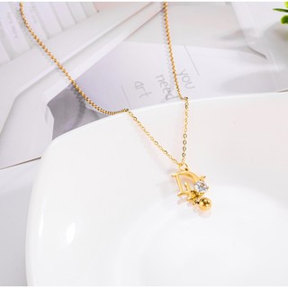 Dây chuyền vàng nữ titan mặt Dr xinh xắn - Hàng chuẩn titan màu sắc bóng đẹp - Cam kết 1 đổi 1 nếu gỉ sét