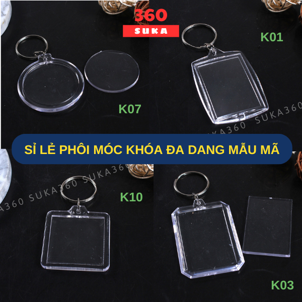100 Chiếc Phôi móc chìa khóa, Móc khóa mã Qr ngân hàng, để ảnh...Suka360