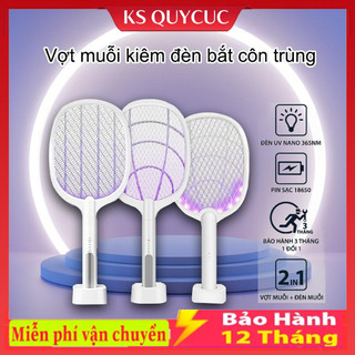 Vợt muỗi tự động kiêm đèn bắt muỗi 2 in 1 tự động sạc tích điện, vợt bắt muỗi thông minh cao cấp để bàn