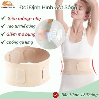 Đai Lưng Cột Sống Siêu Mỏng Siêu Thoáng Định Hình Cột Sống Hỗ Trợ Thoái Hóa Thoát Vị Hiệu Quả