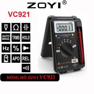 Đồng hồ đo điện vạn năng điện tử đo điện mini bỏ túi ac/dc zoyi vc921 - chính hãng bảo hành 12 tháng