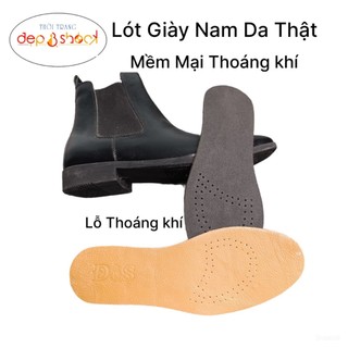 Lót giày nam da bò thật thoáng khí khử mùi siêu nhẹ