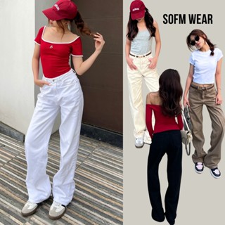 Quần jeans ống rộng Trắng  (RCT) Bigsize chất jean dày không co giãn  Sofm Wear- Chuyên Jeans Nữ