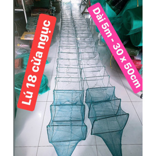 Lú 12 cửa ngục dài 5m Khung 30 x 50cm và 25 x35cm dài 4m Lú 18 cửa hom Bắt Tôm Bắt Cá Mặt lưới 1,5p