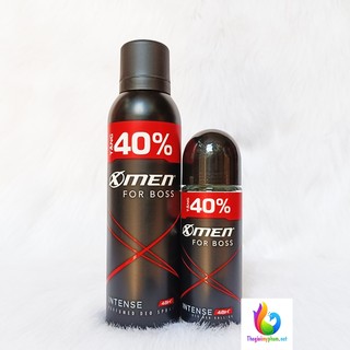 Combo lăn ngăn mùi xmen for boss intense 70ml + xịt khử mùi xmen for boss intense 210ml