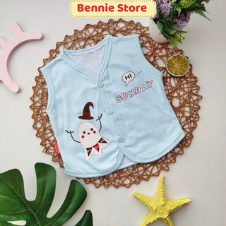 Áo khoác cotton 2 lớp cho bé (3-7kg), Áo khoác gi lê giữ ấm cho bé