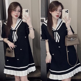 Đầm babydoll bigsize nơ cổ đính nơ mini d591 🍎🍎🍎