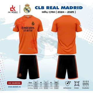 Bộ đồ đá banh CLB Real Vàng Cam