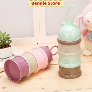 Hộp chia sữa 3 ngăn có quai cầm tiện lợi, Hộp đựng thức ăn, đựng sữa bột