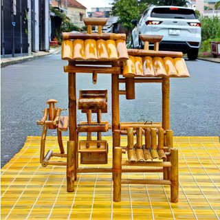 Guồng nước tre hồ cá ,Guồng quay nước đánh nhạc tiểu cảnh ,Thác nước phong thủy để bàn,
