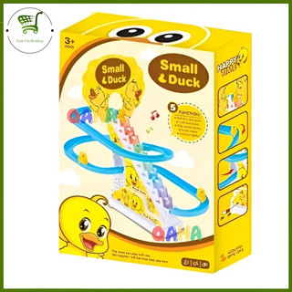 Đồ chơi cầu trượt vịt vàng leo cầu thang có âm nhạc cho bé