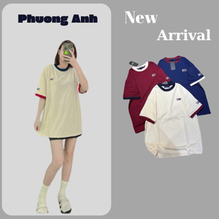 Áo thun logo ngực viền cổ hàng QC