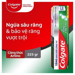 Kem đánh răng Colgate hương bạc hà the mát tuýp 225g tặng kèm bàn chải đánh răng tiện lợi
