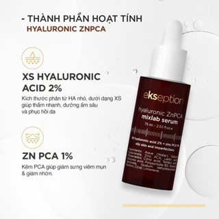 Serum Ekseption Hyaluronic ZnPCA HA + 1% ZnPCA hỗ trợ giảm mụn, kiềm dầu