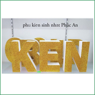 24 Chữ xốp kim tuyến để bàn trang trí tiệc sinh nhật