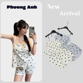 Set bộ ngủ 2 dây chất thun gân mát có đệm ngực hàng L1