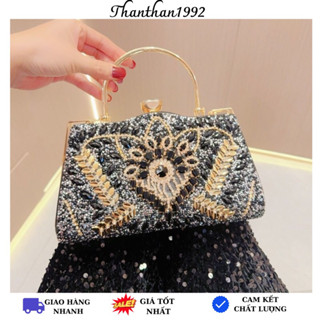 Cluth túi cốp đính đá dự tiệc quai kiềng sang trọng - ST251