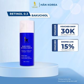 Serum Retinol bakuchiol 2% chống lão hóa,  trắng da, mờ nám, tàn nhang, chống già 50ml - Hân Korea