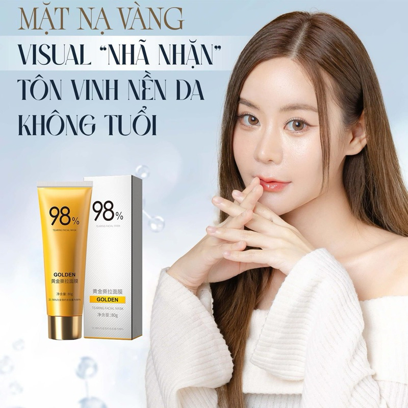 Mặt Nạ Lột Vàng 98% Golden Peel Off Hỗ Trợ Làm Giảm Bã Nhờn Mụn Đầu Đen 80g
