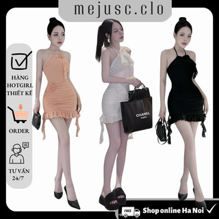 Đầm thiết kế dáng ôm body yếm lưới hoa cổ đi chơi đi tiệc sang trọng 148
