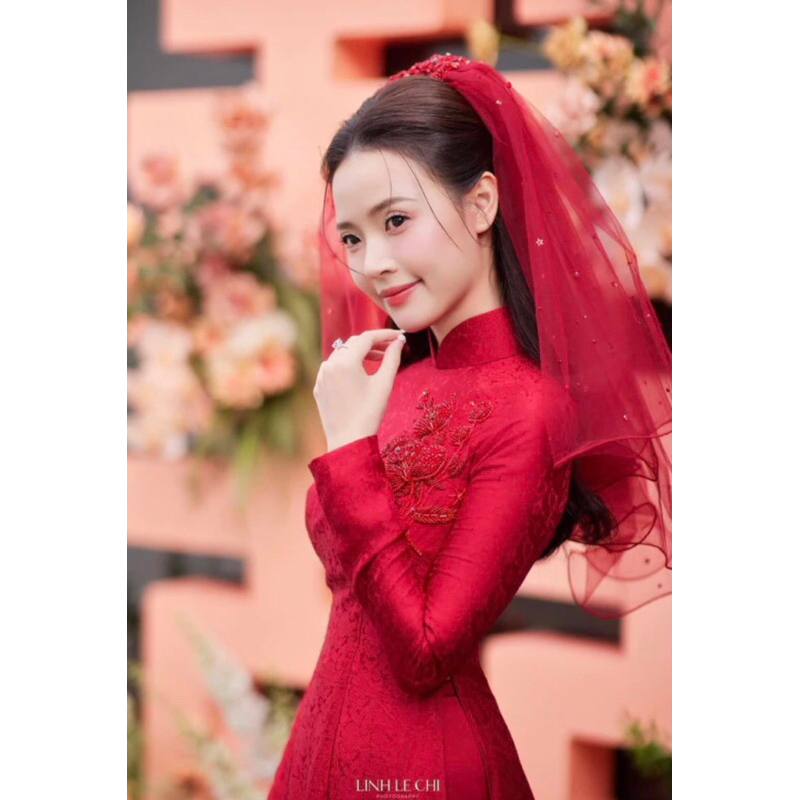 Voan đỏ Cô dâu Midu, Voan đỏ trơn ( ĐỎ ĐÔ/ TRẮNG/ ĐỎ TƯƠI) | PHUKIENCUOILINHQUAN