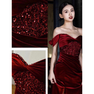 ♥️ ĐẦM BODY DẠ HỘI NHUNG TRỄ VAI 💐💐 465k