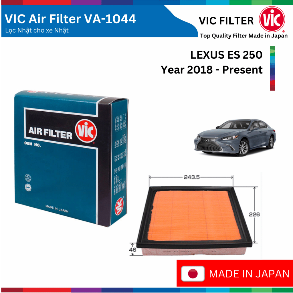 Lọc gió động cơ VIC Air Filter, LEXUS ES 250 đời xe 2018 đến nay