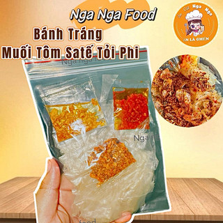Bánh tráng phơi sương rìa muối tôm sate tỏi phi