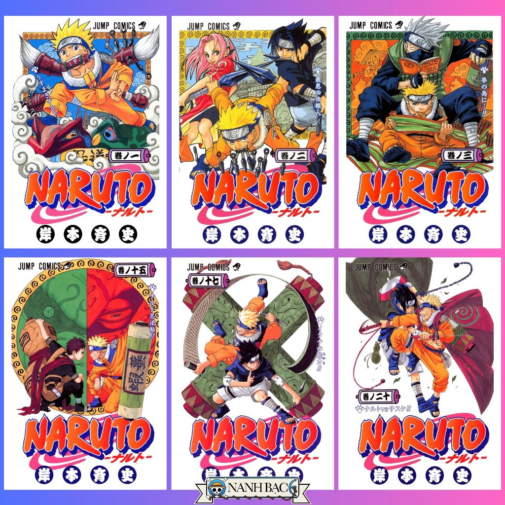 [COMBO] 6 Tờ Poster Manga Naruto Dán Tường khổ giấy A4 chống thấm nước - Poster Naruto