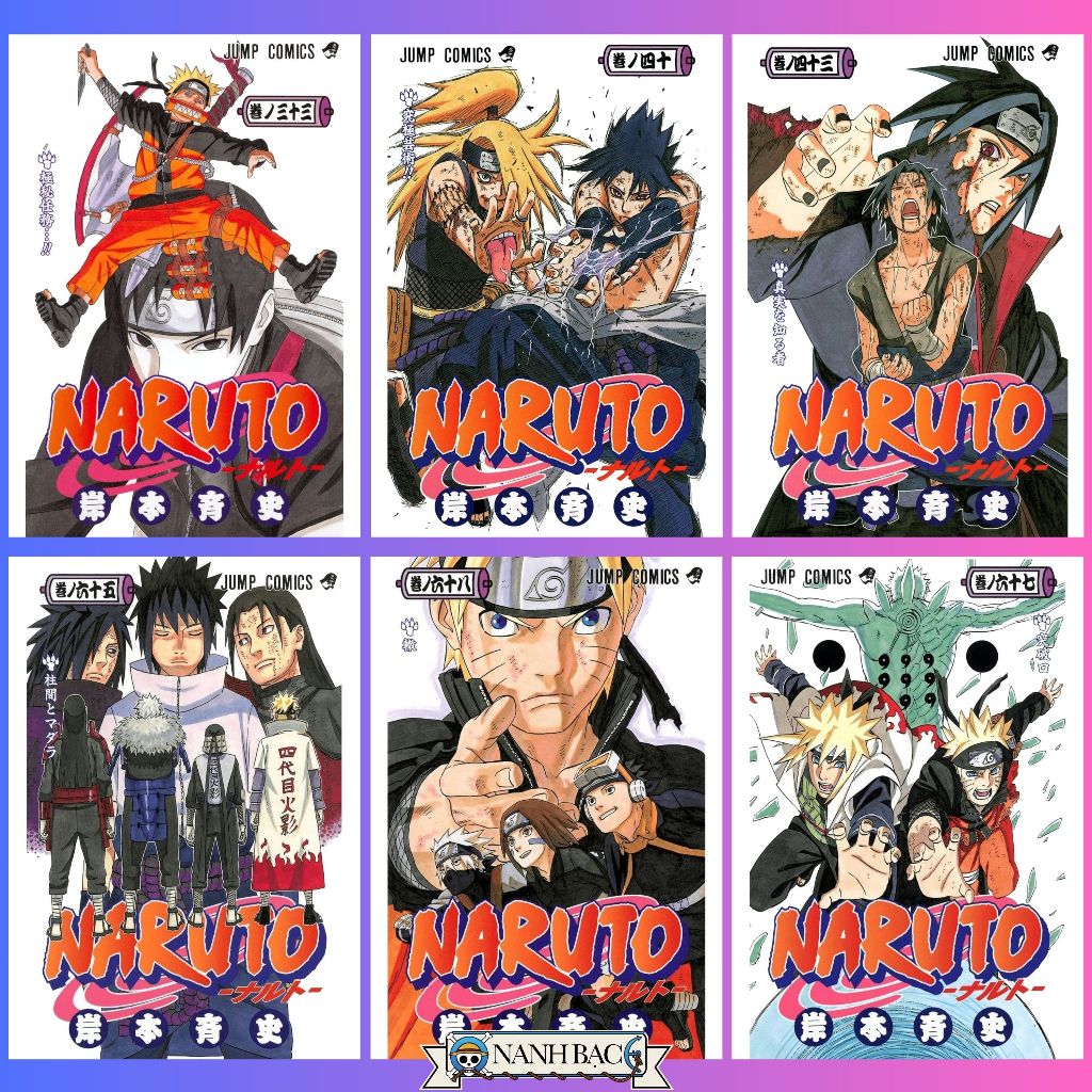 [COMBO] 6 Tờ Poster Manga Naruto Shippuden Dán Tường khổ giấy A4 chống thấm nước - Poster Naruto