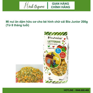 Mì nui ăn dặm hữu cơ cho bé hình chữ cái Bio Junior 200g