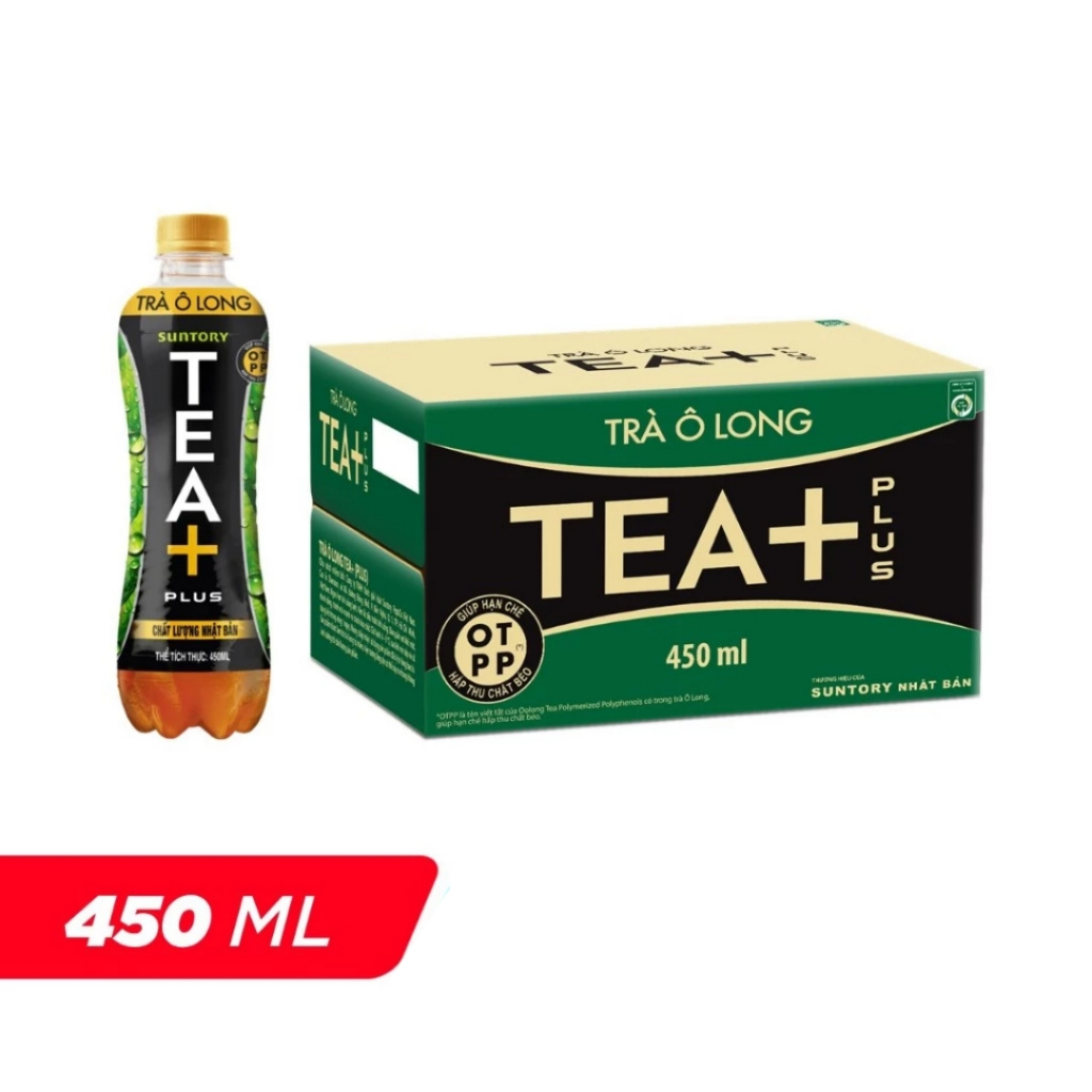 Thùng 24 chai trà ô long Tea Plus 450ml ( O long)