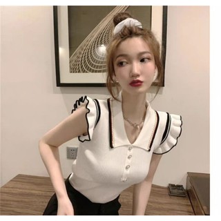 áo nữ cộc tay dệt kim cánh tiên dễ thương