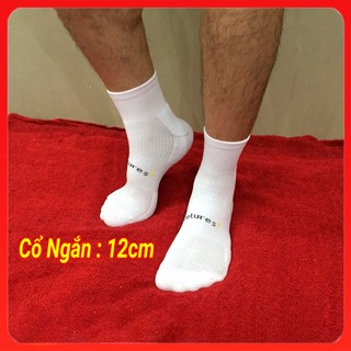 Tất đá bóng vớ thể thao Feetures nam nữ loại cổ ngắn lửng dài, hàng dệt kim chất liệu cotton xuất khẩu dày dặn