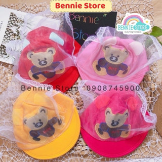  Nón kèm khăn voan cho bé Mũ voan che chắn bụi và nắng 