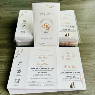 THIỆP HOA GẬP 3 ĐƠN GIẢN TINH TẾ  (đã bao gồm công in hoàn chỉnh)