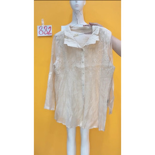áo somi xuyên thấu mờ hoạ tiết thêu size M/L.S882