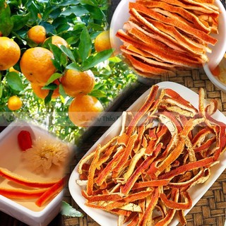 Trần bì khô 1kg, vỏ cam, quýt sấy thơm, thái lát mỏng, dùng pha trà, nấu siro, hỗ trợ giảm ho