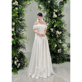 ĐẦM MAXI TRỄ VAI ĐÍNH HOA  THƯỚT THA